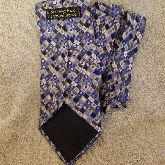 STEFANO RICCI PER RICHARD GELDING 100% SILK TIE MADE IN ITALY- EXTRA LONG & WIDE
